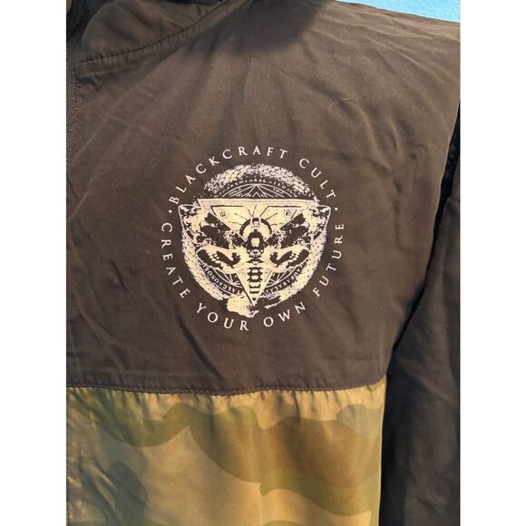 NWOT Black Craft VI Cult Windbreaker Jacket Camo Blk Hood 2 Pockets Zip XXL 3XL - Picture 6 of 7
